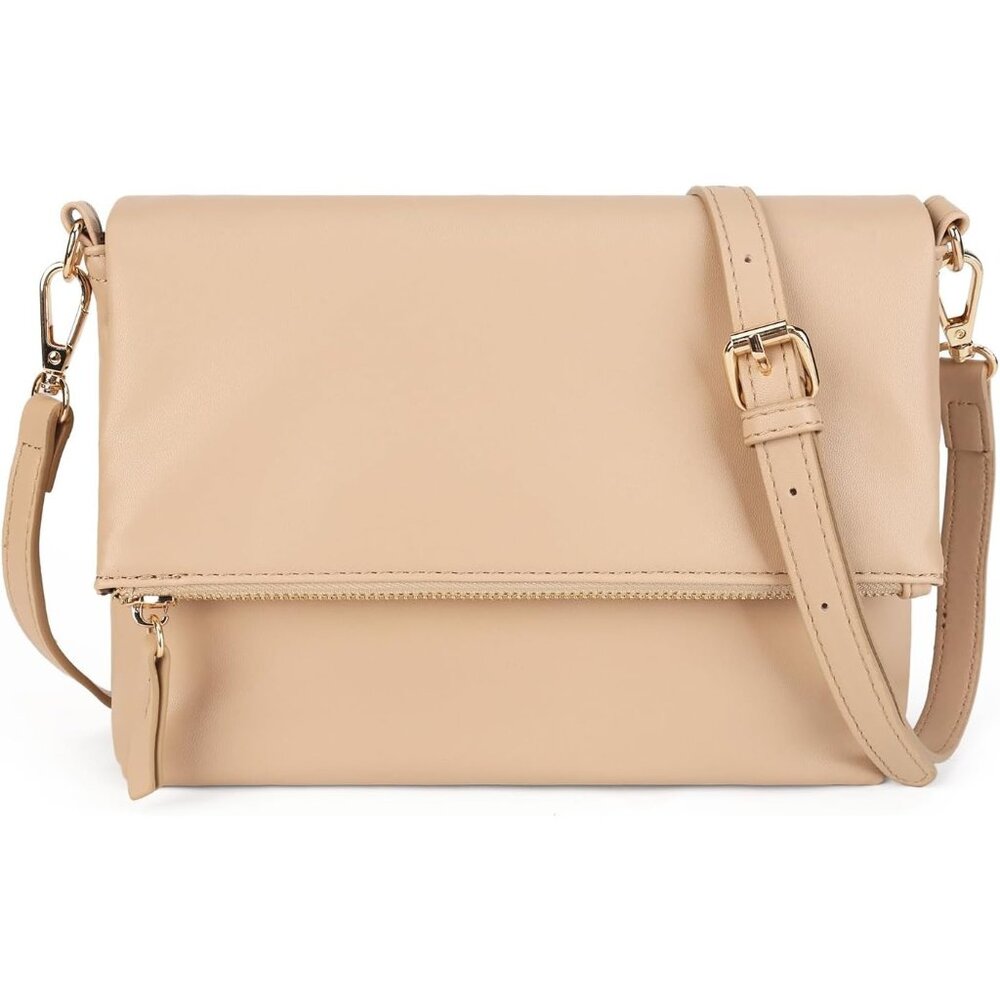 〽️Women Light Brown Multi-Functional Wristlet Crossbody Purse Shoulder Bag
